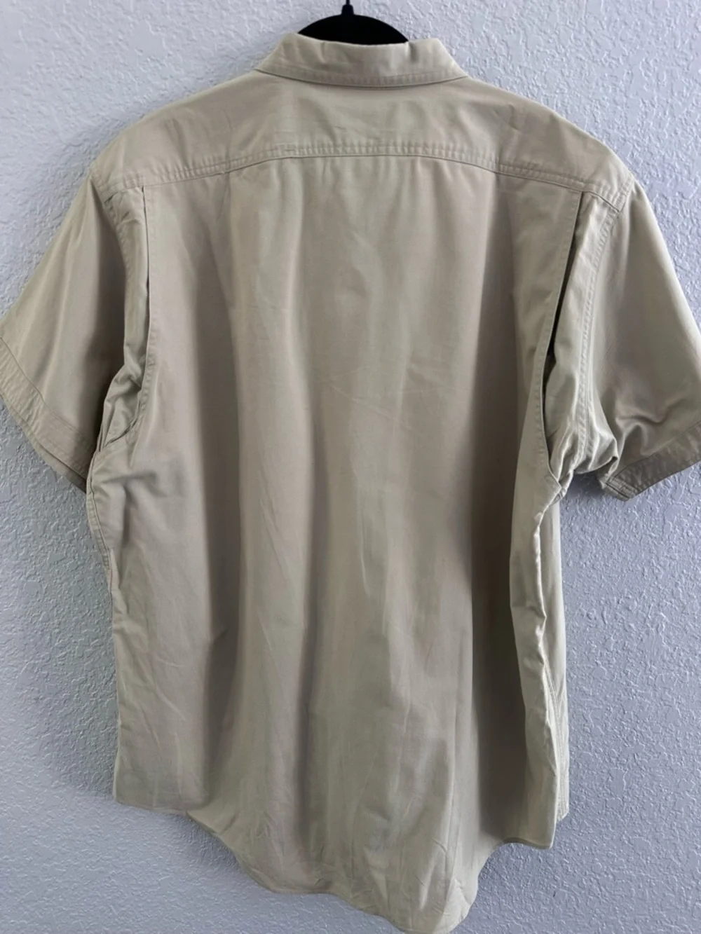 The North Face Mens Hiking Trail Shirt M-L Khaki Cotton Safari Outdoor Button Up